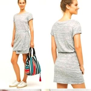 Anthropologie Maeve heather gray wrap dress